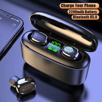 

Bluetooth Wireless Headphones with 2200mAh Charging Case LED Power Display TWS Bluetooth Earphones Touch Control Sports Headsets