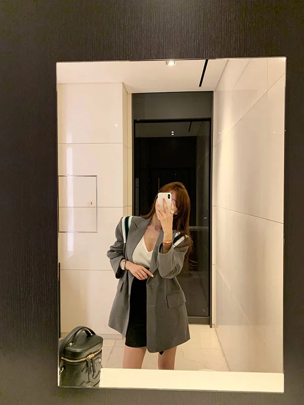 

South Korea Dongdaemun INS Short-height Girl'S Bi into Boyfriend-Style Suit Jacket