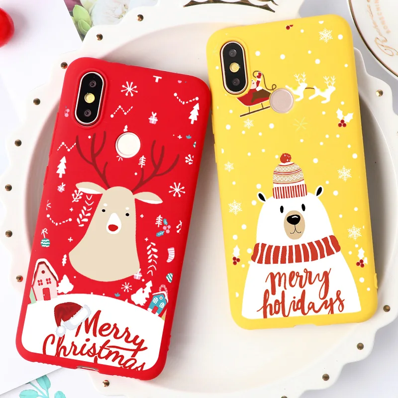 

Christmas Deer Print Soft TPU Cases For Xiaomi CC9e Redmi K20 Note 4X 5 5A 7 6 8 9 SE Pro A2 Lite A1 6X 5A 6 6A Plus S2 7A Case