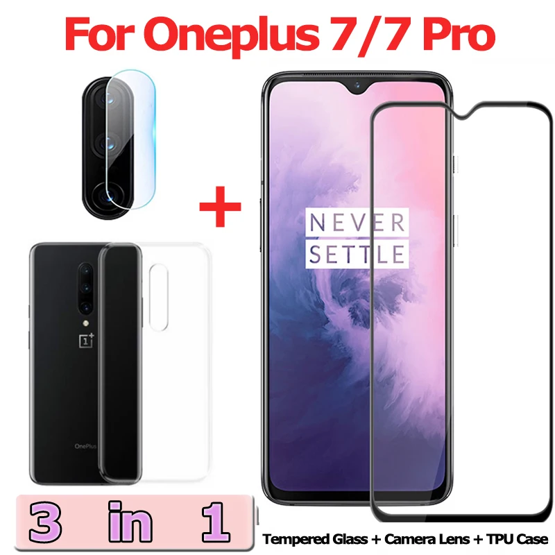 3-в-1 закаленное cтекло Oneplus 7 Pro 7Pro kамера cтекло One Plus 7 Pro защитное cтекло на Oneplus 7Pro закаленное стекло на ван плас 7 про защитное cтекло для ВанПлюс 7 Про закаленное стекло One Plus 7 Pro 7Pro glass