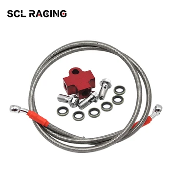 

Alconstar 1Set Universal Motorcycle Accessories Hydraulic Brake Hose Line Pipe Three Connector Coupling Fitting 3 way Adapter
