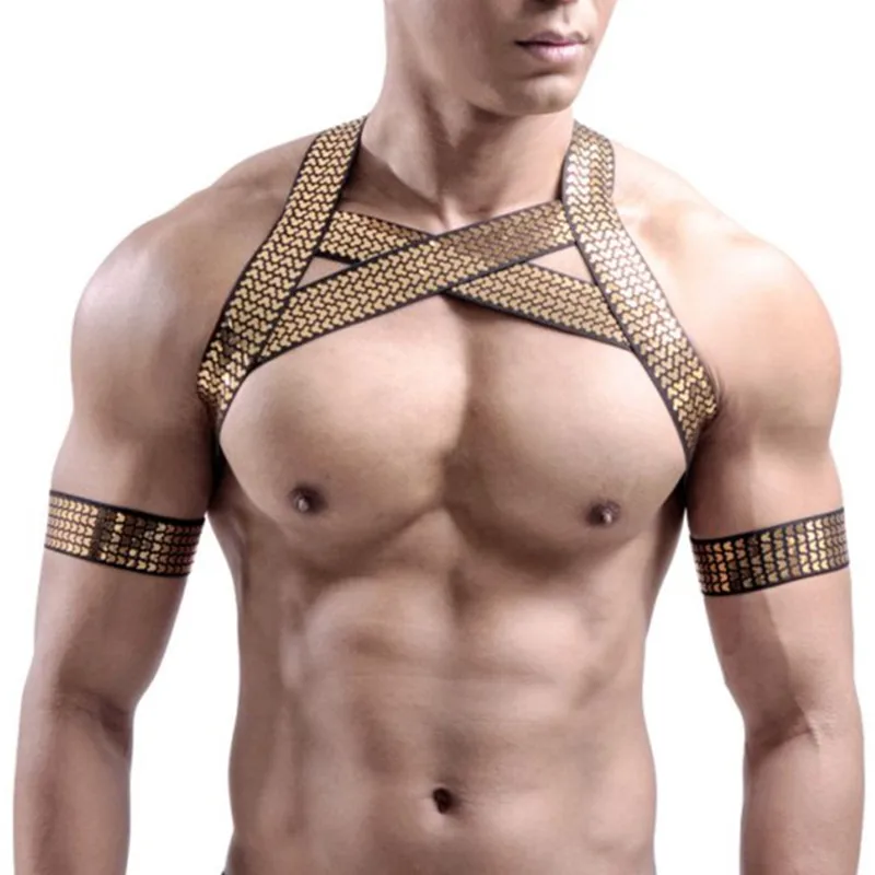 

Mens Harness Bondage Gay Clubwear Exotic Tank Top Costumes Shoulder Body Chest Muscle Harness Belt Straps Arnes Hombre Belt