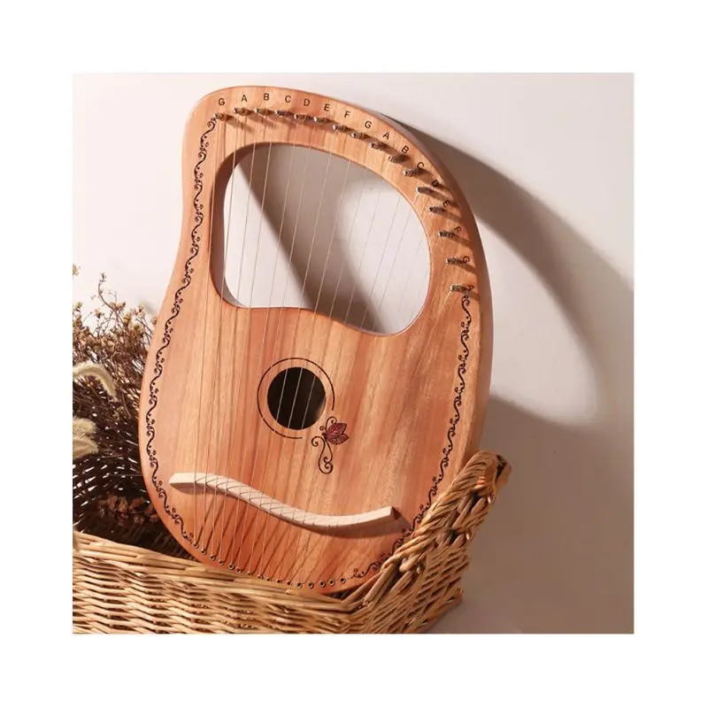Portable Wooden Lyre Harp 16 String Notes Harp Stringed Musical Instrument Kit Q6PB