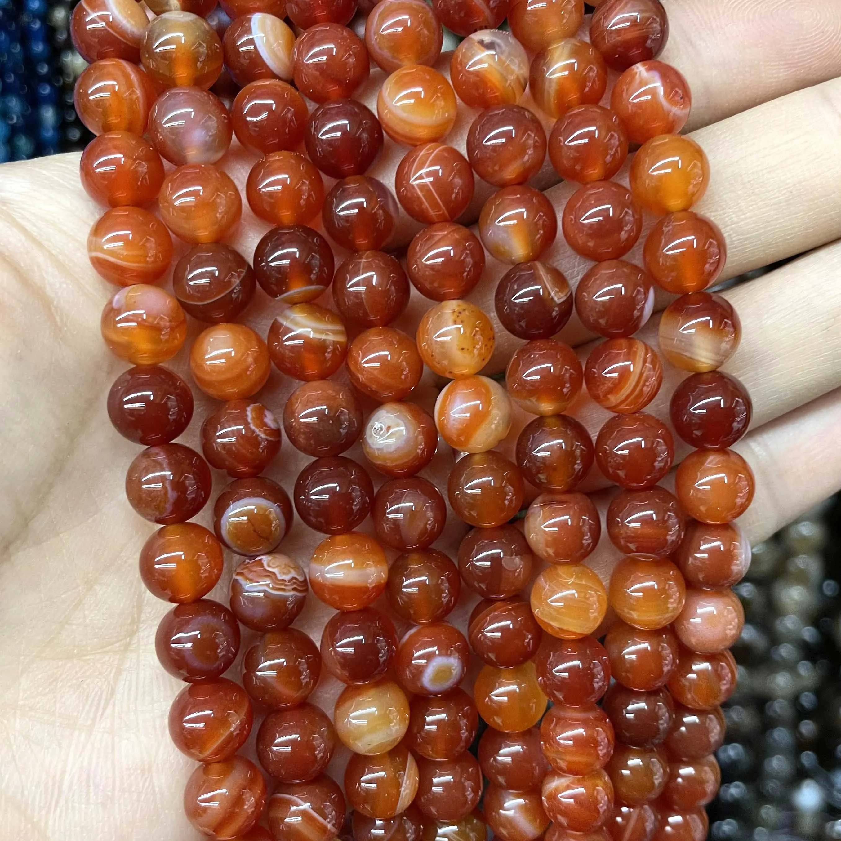 4 6 8 10 MM Natural Colorful Agates Round Loose Stone Beads For Jewelry Making Charm Diy Bracelet Necklace Earrings Material