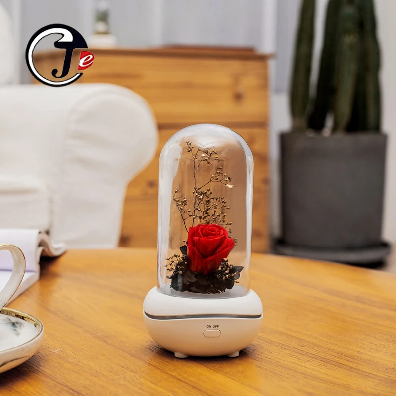 Aromatherapy Diffuser Eternal Rose Flower Ultrasonic Essential Oil Aroma Air Humidifier 7 Color Led Night Light Office Home Car Humidifiers Aliexpress