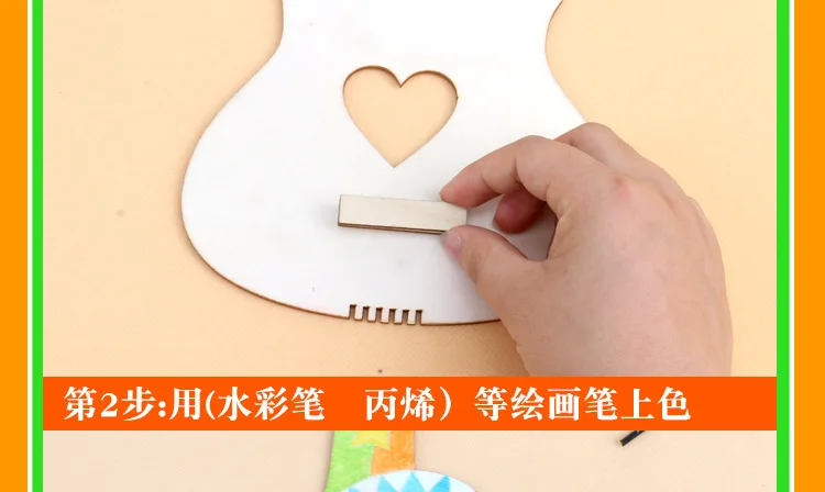 DIY Детская мини-гитара игрушки ручной работы для детей Gitaar живопись ребенок укулеле детский сад ремесла обучающие средства раннего образования игрушка