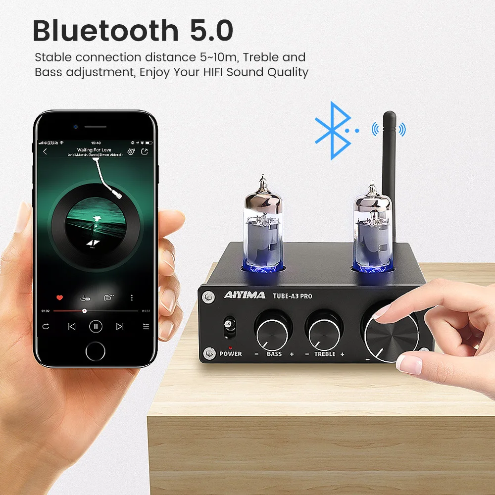 AIYIMA 6K4 вакуумный ламповый усилитель предусилитель Bluetooth 5,0 предусилитель с регулировкой тонов высоких частот для домашнего звукового театра