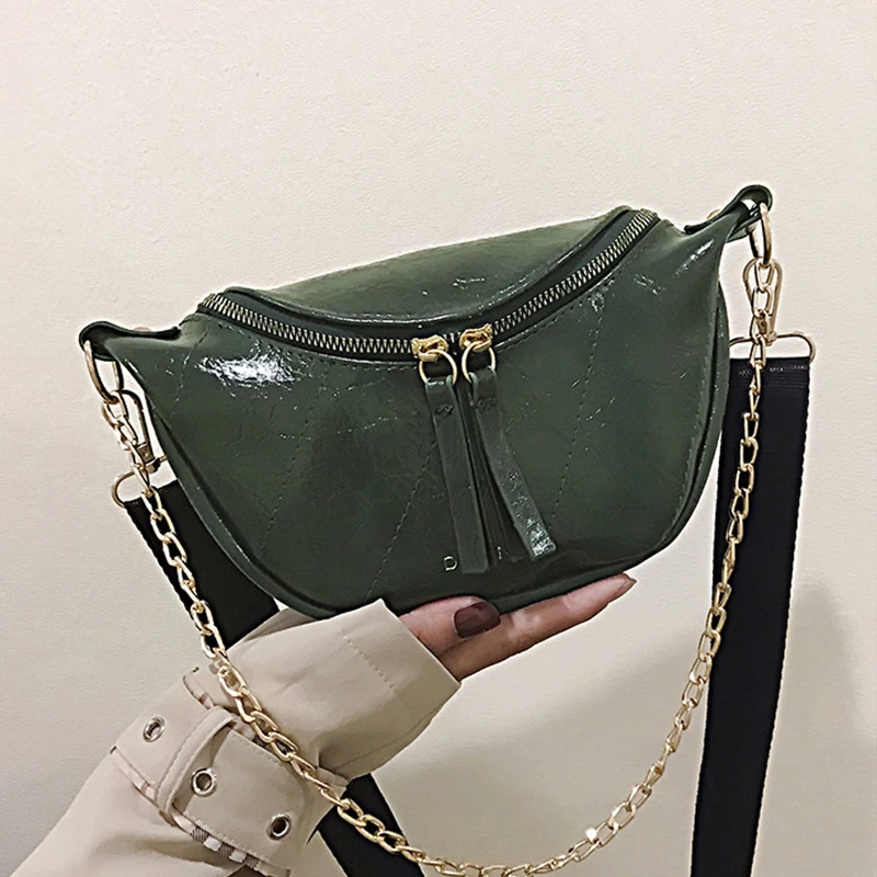 Yogodlns Fashion Quality PU Leather Crossbody Bags For Women Chain Small Shoulder Messenger Bag Lady Travel Handbags