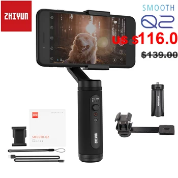 Zhiyun Smooth Q2 / Smooth 4 3-Axis Smartphone Handheld Gimbal Stabilizer for iPhone 11 Pro Max XS X 8P Samsung S10 S9 S8 Huawei zhiyun smooth 4 3 axis handheld gimbal stabilizer for smartphone iphone xs x 8p 8 7 6s se samsung s9 s8 s7 with charging cable