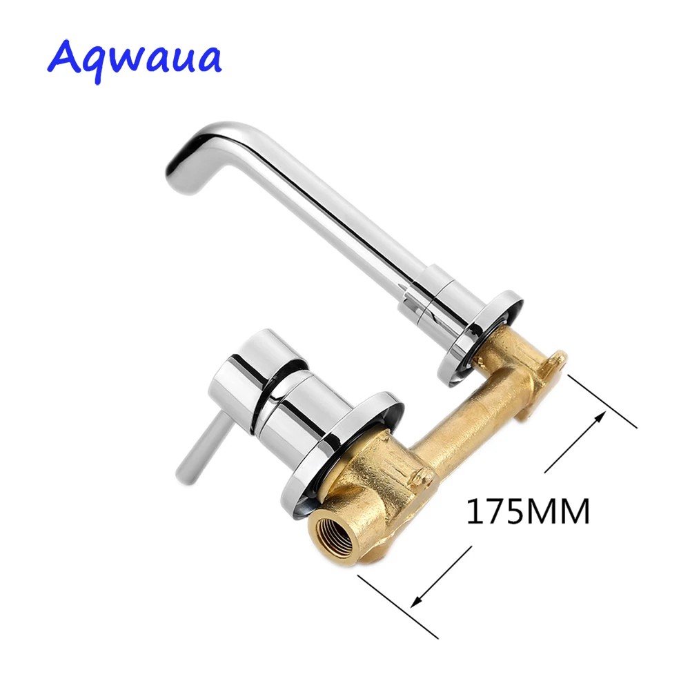 Description Picture 5 of itemAqwaua Bathroom Faucet Wall Mounted Basin Mixer Concealed Hot & Cold Tap Chrome Water Saving Brass Body Accessories Bag