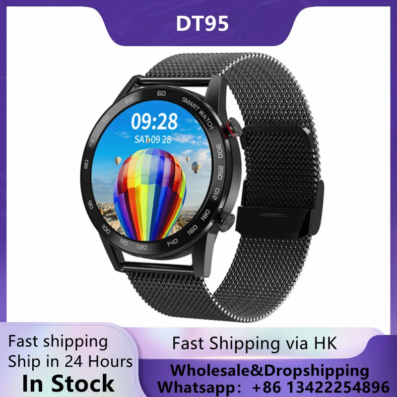 DT95 Smart Watch for Men Bluetooth Call Heat Rate Monitor 360*360 HD Screen IP68 Waterproof Sports Smartwatch For IOS Andorid |