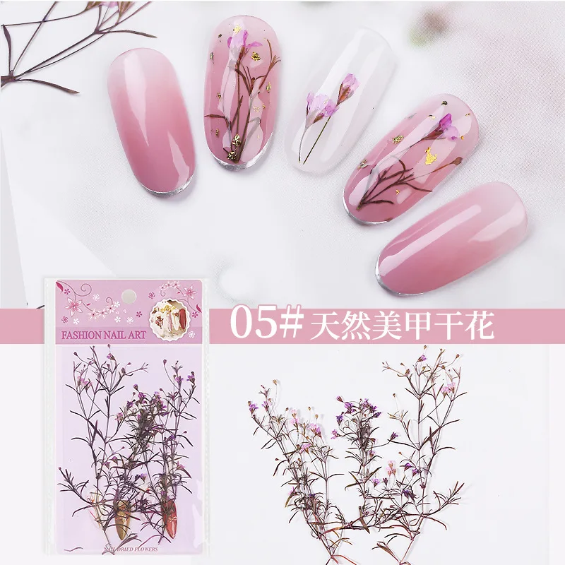 Специальное предложение Unhas наклейки для ногтей Unha, переводятся на ногти при помощи сушенный цветочный ювелирных украшений Hand-Made Нижнее белье сумка натуральный японский для ухода за ногтями и стиль - Цвет: see chart