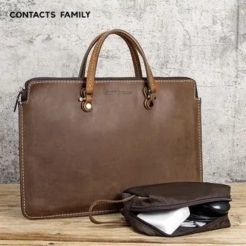 

Retro Genuine Leather Laptop bag case for MacBook Pro 15" Handbag Notebook Bag for Dell Surface book Huawei Matebook 15" Laptop