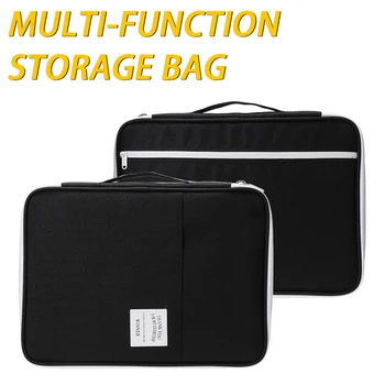 

1pc A4 Document Bag Zipped Organiser Conference Files Folder Case Portfolio Holder Files Handbag For School Office Business