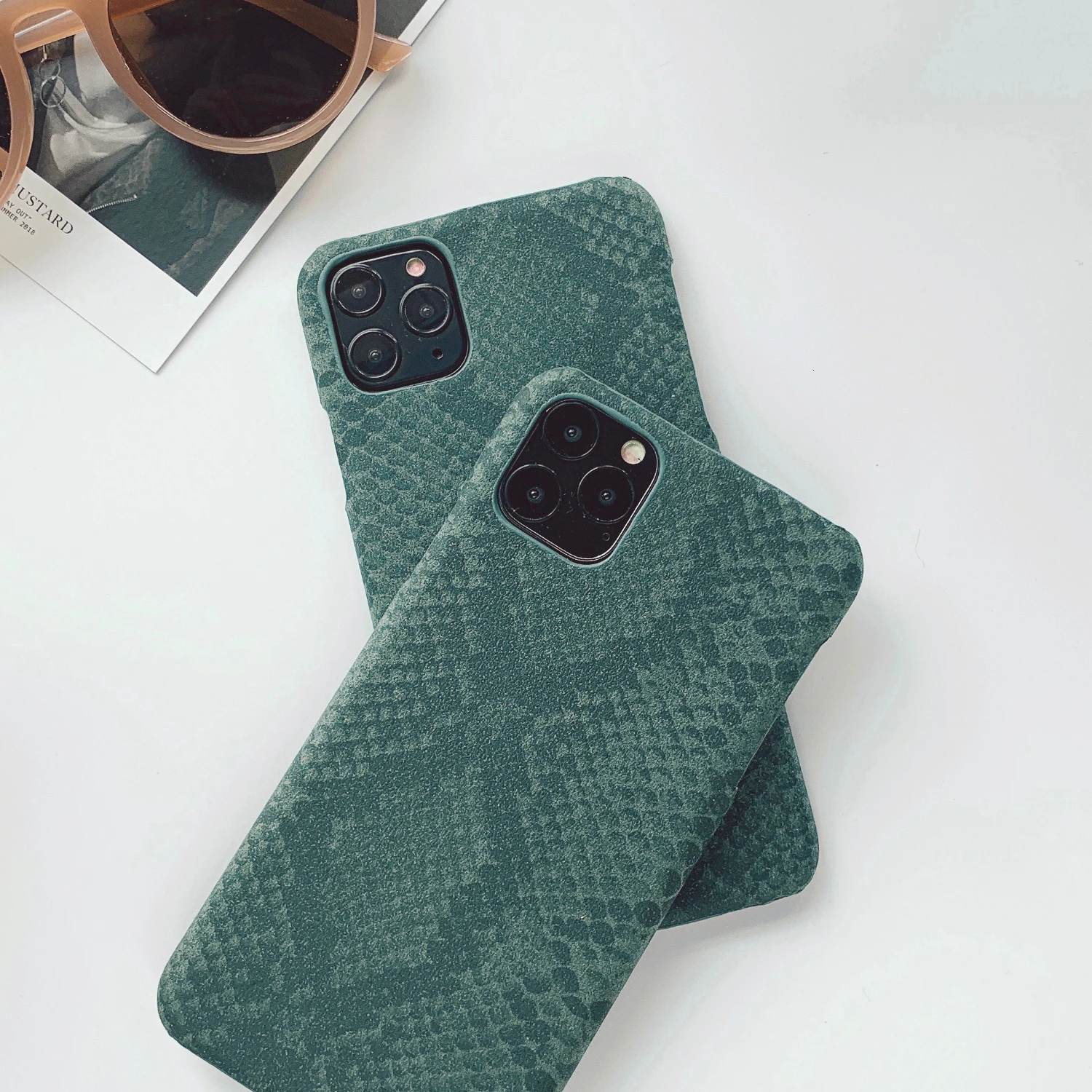 Новинка 2020 зеленый чехол из змеиной кожи для Iphone 11 Pro Max Funda mate XR XS X POR 6 6s 7 8