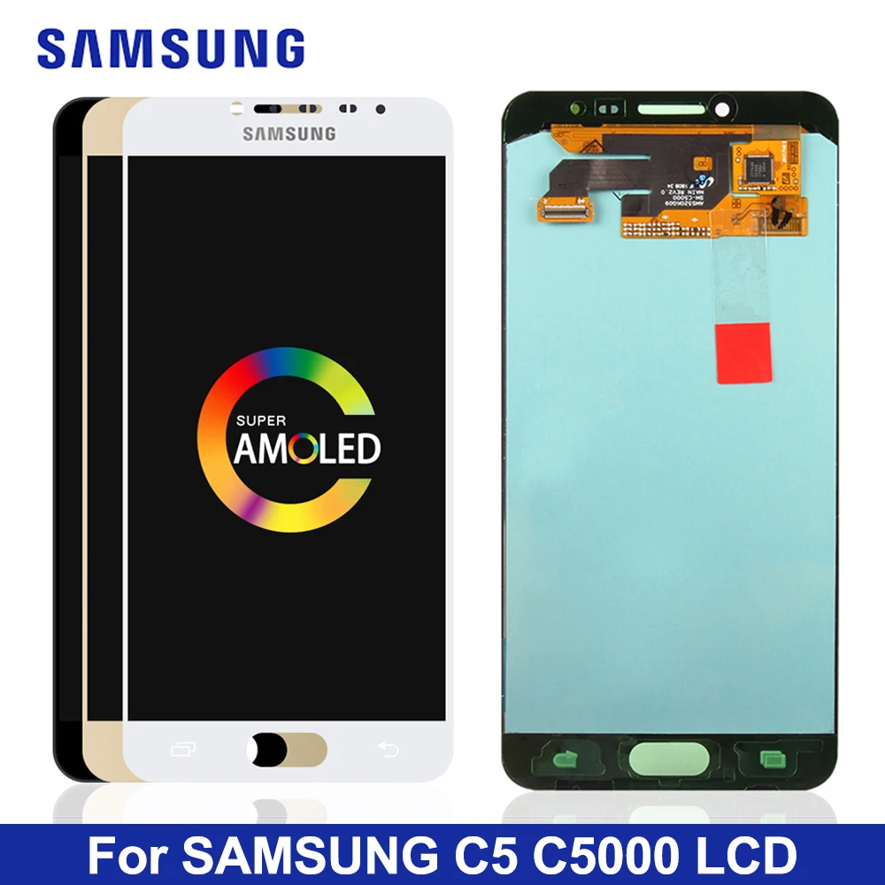 

New 5.2'' Super EDO AMOLED LCD Display for SAMSUNG Galaxy C5 LCD Display C5000 LCD Touch Screen Digitizer Replacement Parts