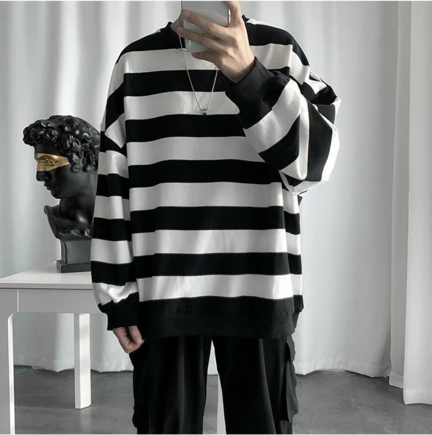 Sweaters for men Y2k Vintage Pullover Pattern Knittwear O-neck Sweater Mens Streetwear Hip Hop Oversize Casual Retro | Мужская одежда