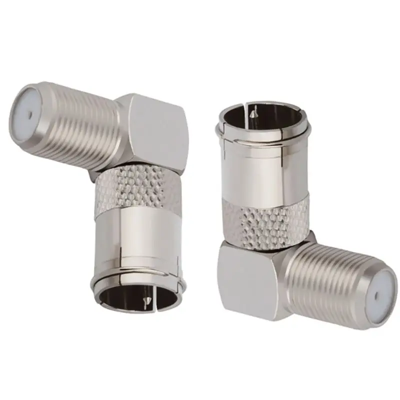 

5Pcs 90 Degree Right Angled TV Aerial Cable Connector RF Coaxial F Female Socket