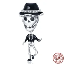 

Authentic 925Sterling Silver Bone Humanoid Beads Fit Original pandora Bracelet Bangle Women Birthday Fashion Jewelry Gift