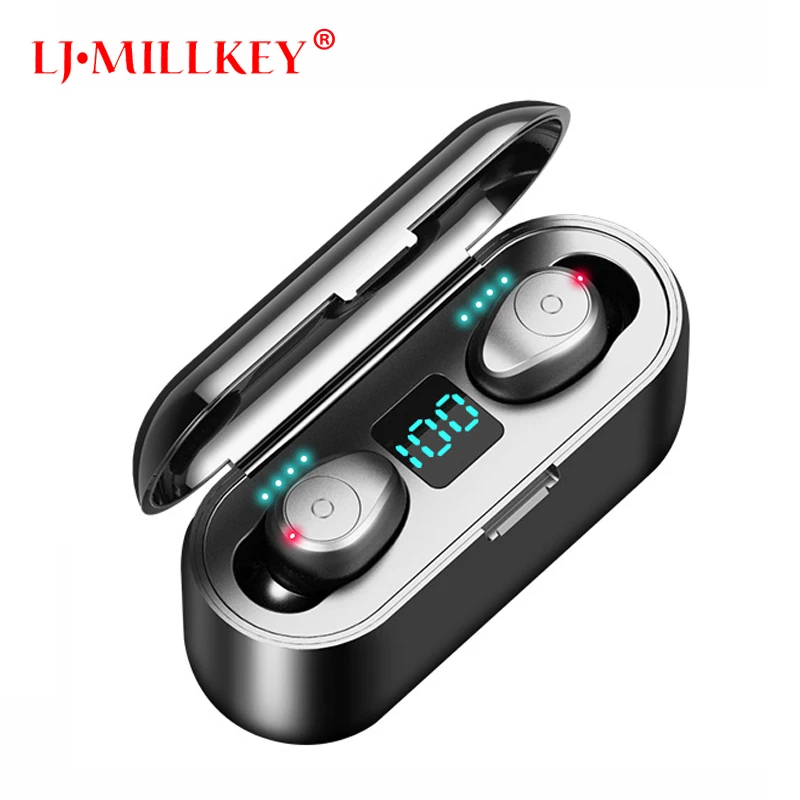 

Wireless Earphone Bluetooth V5.0 TWS Wireless Bluetooth Headphone LED Display With 2000mAh Power Bank Headset With Microphone