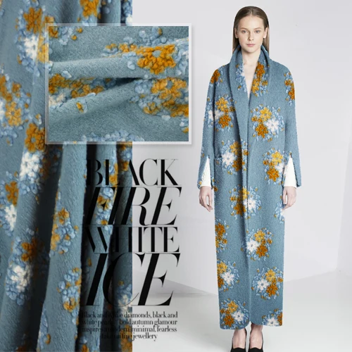 

Tecidos Tissus Au Metre Brand High-grade Qiu Dong Female Garment Cloth Cashmere Coat Stereoscopic Flower Special Batch Fabrics