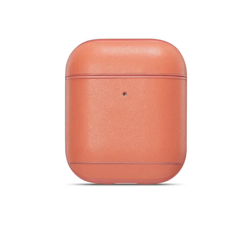 Для Airpods 2 чехол кожаный наушник дизайнерский чехол Funda для Apple Airpods 1 2 чехла - Цвет: pink