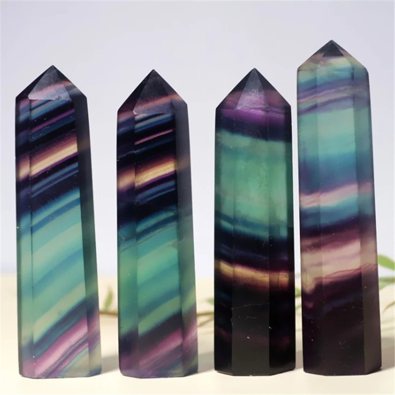 Красивые натуральные Радужный кварц флюоритовая палочка Исцеляющие кристаллы