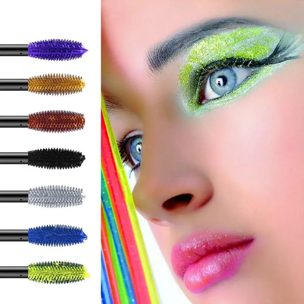 

Color Mascara Waterproof Fast Dry Blue Purple Gold Black Curling Lengthening Lengthen Eyelashes Color Mascara