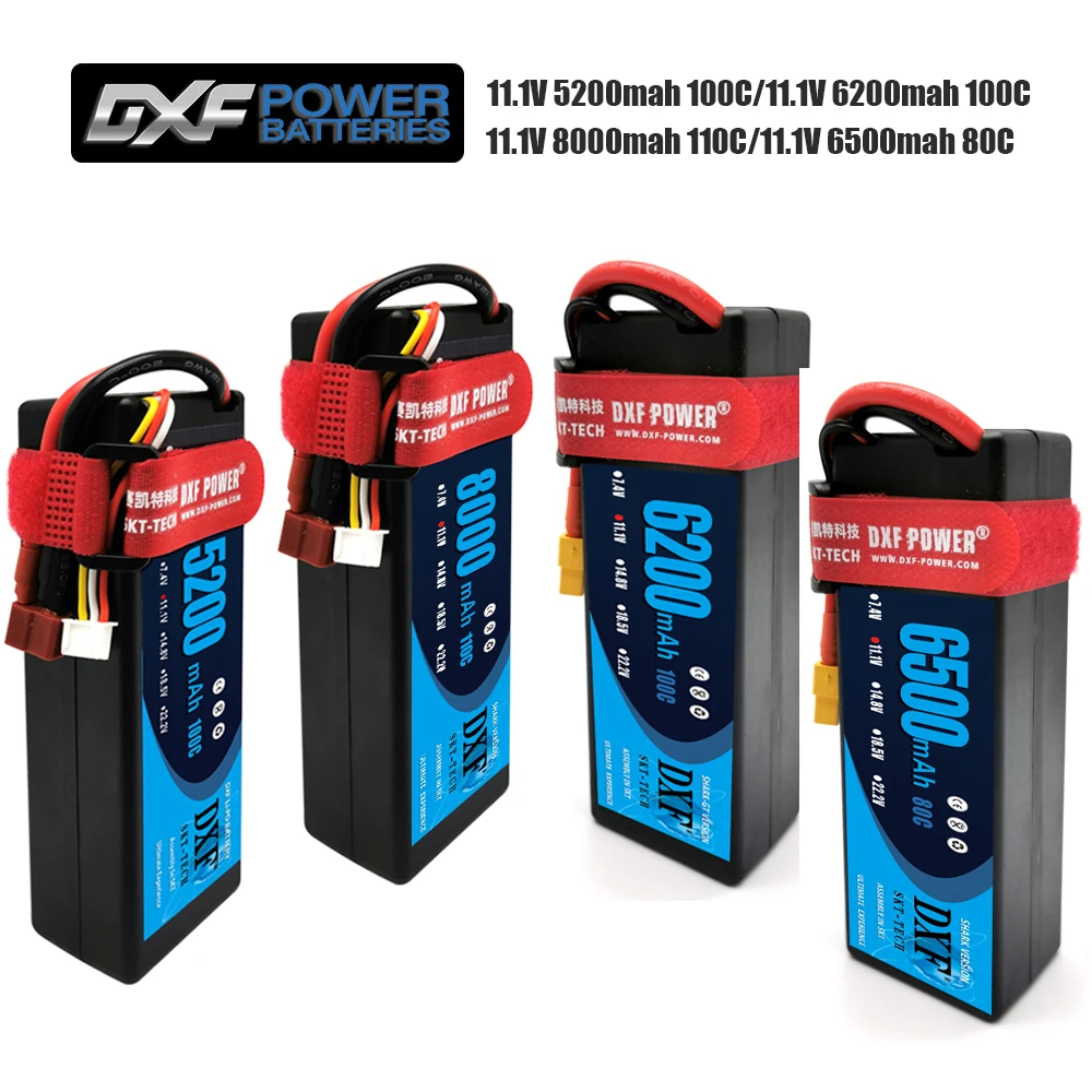 Аккумулятор DXF lipo 3S 2 шт. 11 1 В 8000 мАч 5200 C/6200 6500 C/1/8 c/мАч 80C Жесткий Чехол для дрона вертолета радиоуправляемого