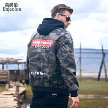 Enjeolon, Брендовые мужские кожаные куртки, Осень-зима, Новые повседневные мотоциклетные камуфляжные Куртки из искусственной кожи, кожаные пальто, мужские куртки P408