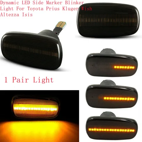 Car Dynamic LED Side Marker Flowing Turn Signal Blinker Light For Toyota Prius Kluger Wish Altezza Isis Car Accessories