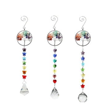 Hanging Crystal Sun Light Catcher Crystal Windchimes Prism Ball Pendant Wind Chimes Window Hanging Ornament Craft Outdoor Decor 5