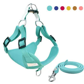

Pet Supplies Dog Harness Dog Leash Set Vest Harness Suede Plush Adjustable Reflective Harnesses Alloy D Buckle Dog Leash