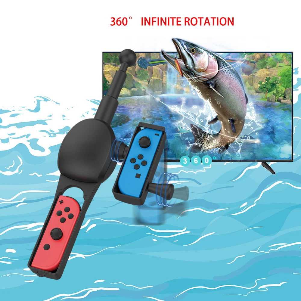 Fishing Game Kit Fishing Handle Rod For Switch JoyCon Spirits Easy Use Need to put your two Joy-con