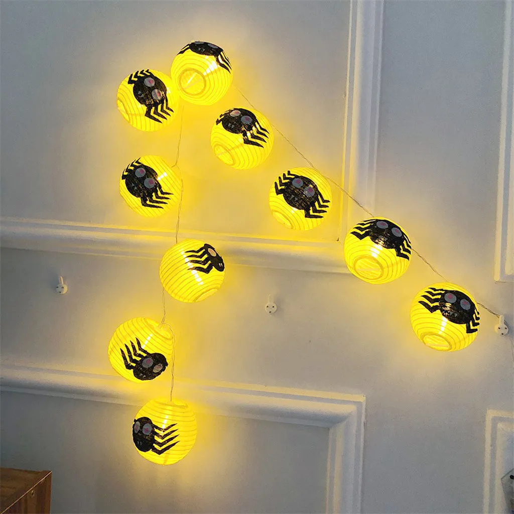CARPRIE 10 LED Beads Halloween Eyes Spider LED String Lights Garden Home Party Decoration Holiday String Light Halloween Lights