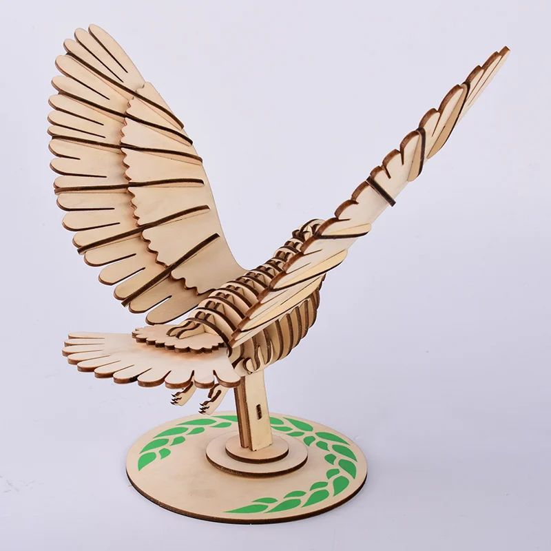 Лазерная резка Деревянный Diy 3D игра-головоломка подарок для детей ребенок друг модель животных наборы мира голубь Популярная игрушка
