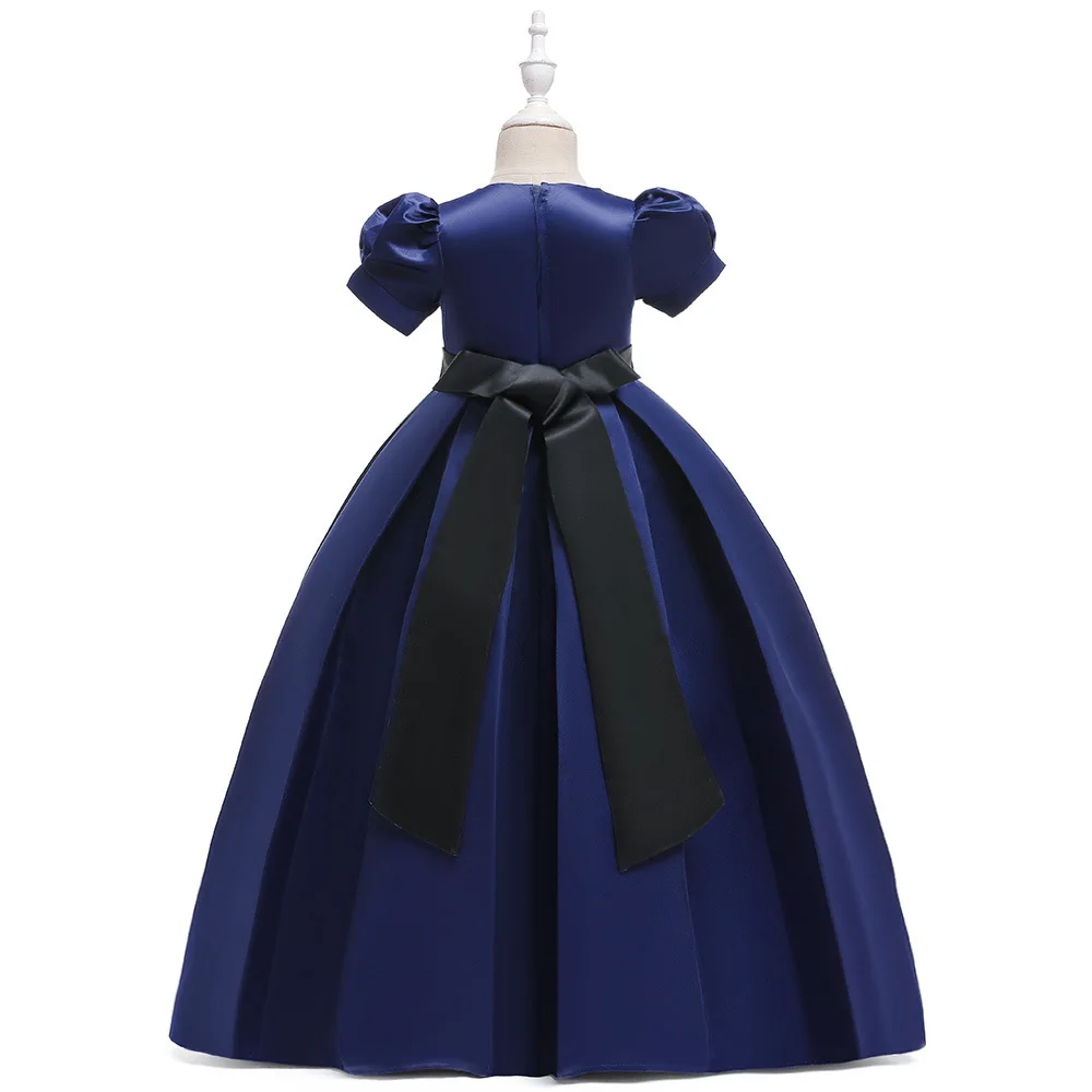 Foshan Childrenswear CHILDREN'S Dress Princess Dress Short Sleeve Girls Evening Dress Qidi Long Skirts Big Boy Dress