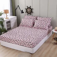 Fashion classic Pink leopard family Fitted sheet bed sheets cover Bedspread Round elastic 90*120*30cm 150*200*30cm