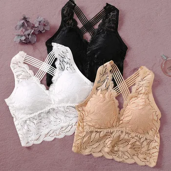 

2020Sexy Tank Crop Tops Solid Color Lace Crop Top Streetwear Sleeveless Floral Camis Femme Camisole Female Underwear Women