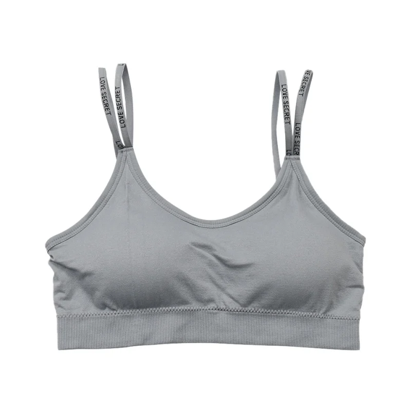 

Women Fitness Underwear Solid Ice Silk Fabric Wrapped Chest Elastic Wireless Seamless Sports Bra