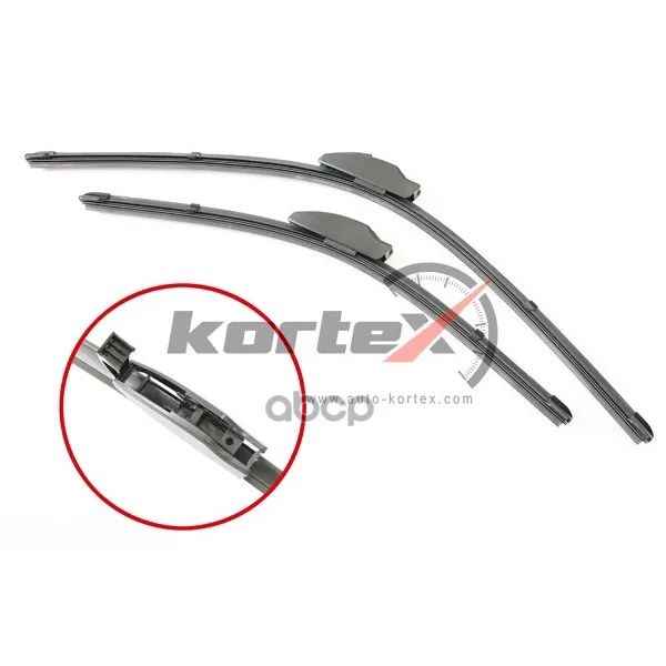 Щетка Стеклоочистителя 21/19(530/475mm) К-Т Беcкаркасная Premium(Type Valeo) KORTEX арт. KP003