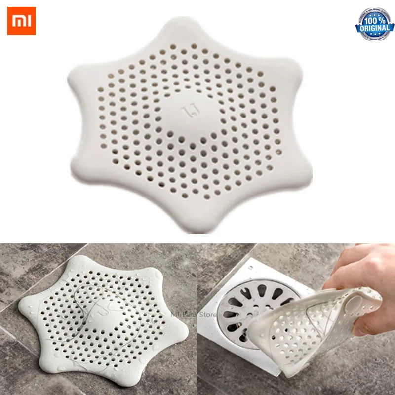 

New Xiaomi Silicone Flume Filter Mesh Sink Strainer Bath Hair Drain Hole Bathtub Wash Basin Sundries Filter Prevents Clogging
