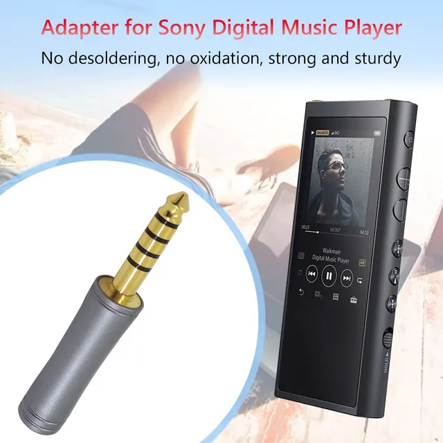 4 4mm Balanced Male to 2 5mm Silver Grey Female Adapter Gold Plated for Sony NW-ZX300A NW-WM1A MP3 Digital Music Player