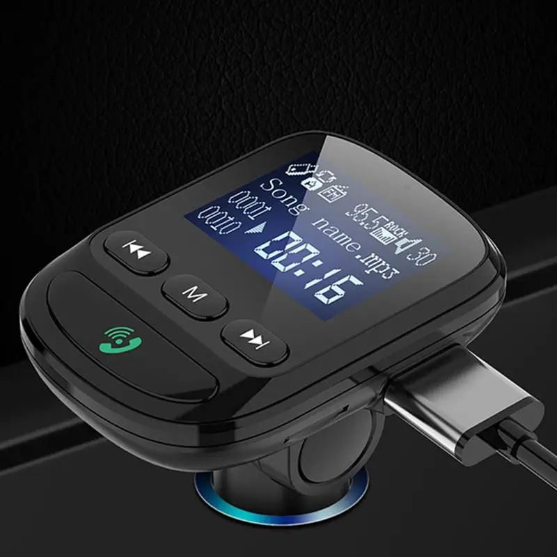 1 шт. Авто Быстрый USB Автомобильное зарядное устройство адаптер для мобильного телефонный сплиттер конвертер FM TF OnlyDisk музыкальный плеер ЖК-дисплей Авто(черный