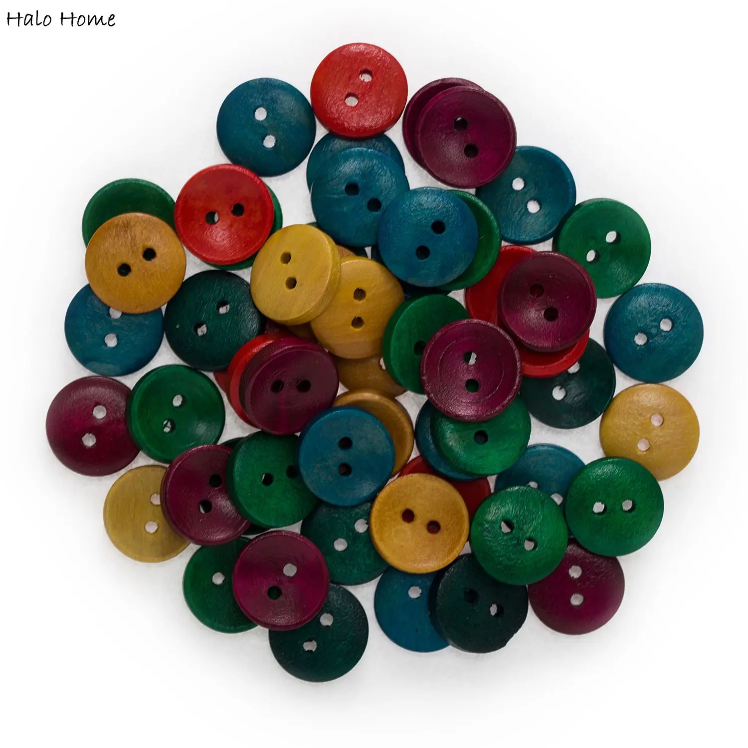 10-50PCS Multi Sizes Round Buttons Mixed 2-Holes Wooden Buttons For Crafts  Clothing Scrapbooking DIY Sewing Accessories