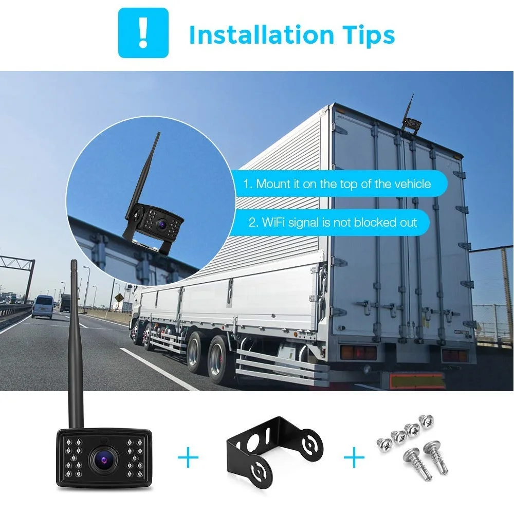 HD 720P беспроводная wifi резервная камера для грузовика RV Кемпер трейлер wifi камера заднего вида ночного видения IP67 водонепроницаемая для ios Andriod