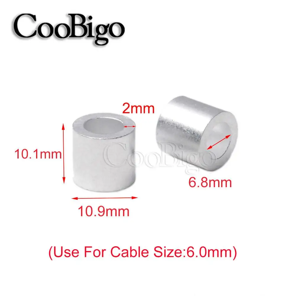 500pcs M1.0~M8.0 Cord Lock Cable Crimps Sleeves Aluminum Cable Stopper Ferrule Stops for Snare Wire Rope Clip Fittings Hardware