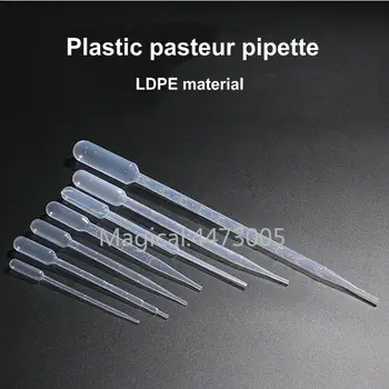 

Free Shipping 100pcs 0.2ml/0.5ml/1ml/2ml/3ml/5ml Professional Plastic Pasteur Pipette Transfer Pipette Refillable Makeup Tools