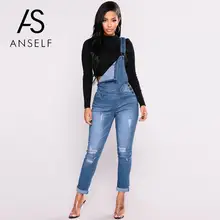 Корейская мода, женские джинсовые штаны, женские комбинезоны, рваные, стрейчевые, длинные джинсы с высокой талией, узкие брюки-комбинезоны, комбинезон 3XL