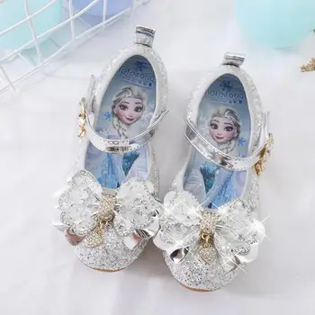 

New Fashion Girls Elsa Sandals Princess high quality Shoes low heel soft Party Summer Girl Shoes Dance Size 22-36